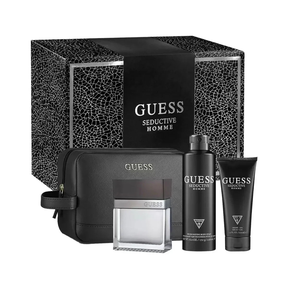 Buy Guess Seductive Men 4s Set (100ml+ 100ml S/G+ 226ml Deo+ Pouch) in Pakistan