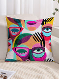 Buy SHEIN Abstract Figure Graphic Cushion Cover Without Filler, Modern Fabric Decorative Square Cushion Cover For Bed, Sofa in Pakistan