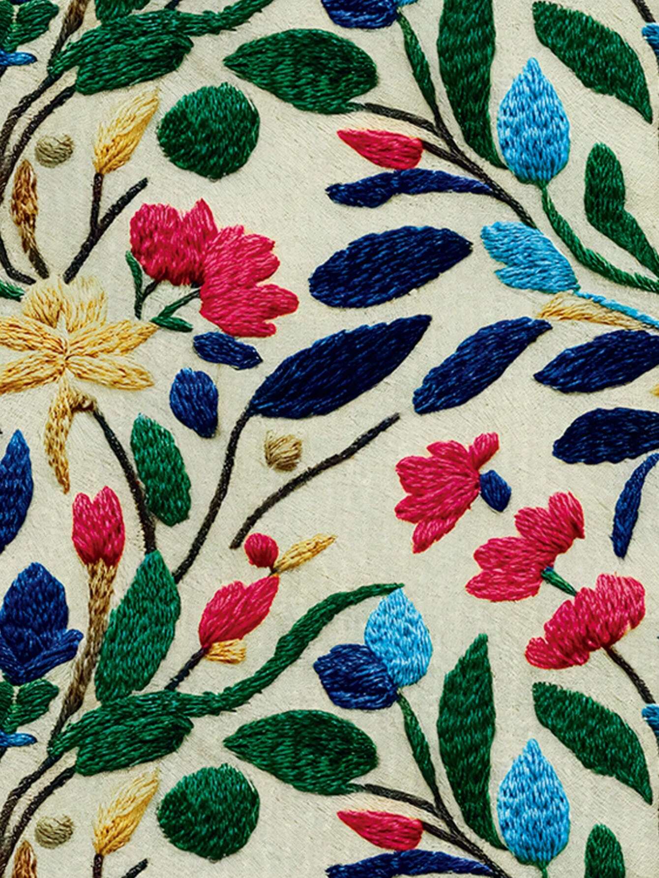 Buy SHEIN Abstract Floral & Leaves & Embroidered Pattern Print Double-sided Pillowcase With Digital Photography Image, Home Decor in Pakistan