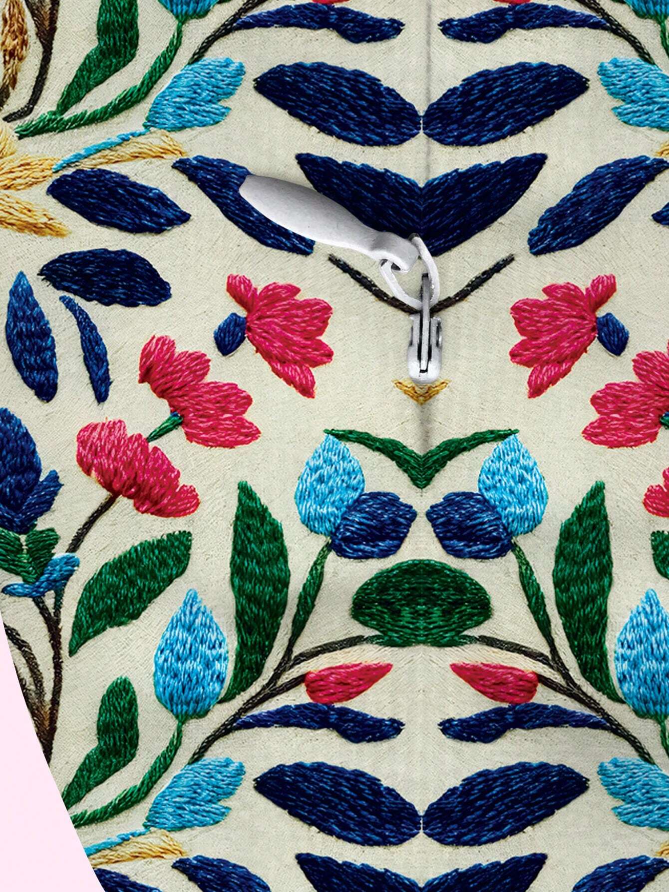 Buy SHEIN Abstract Floral & Leaves & Embroidered Pattern Print Double-sided Pillowcase With Digital Photography Image, Home Decor in Pakistan