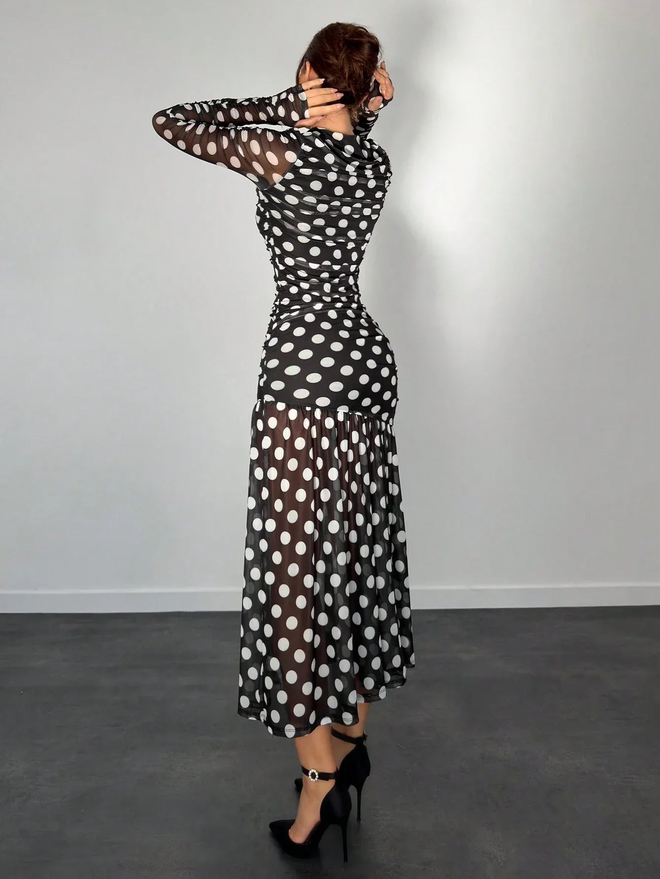 Buy SHEIN Aloruh Autumn/Winter New Polka Dot Print Long Dress in Pakistan