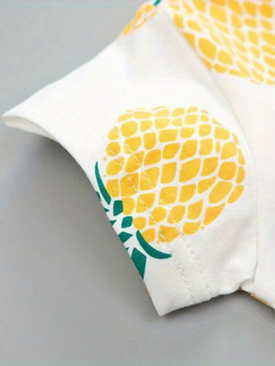 Buy SHEIN Baby Boys Pineapple Print Short Sleeve Shorts 2 Pieces Set, Summer in Pakistan