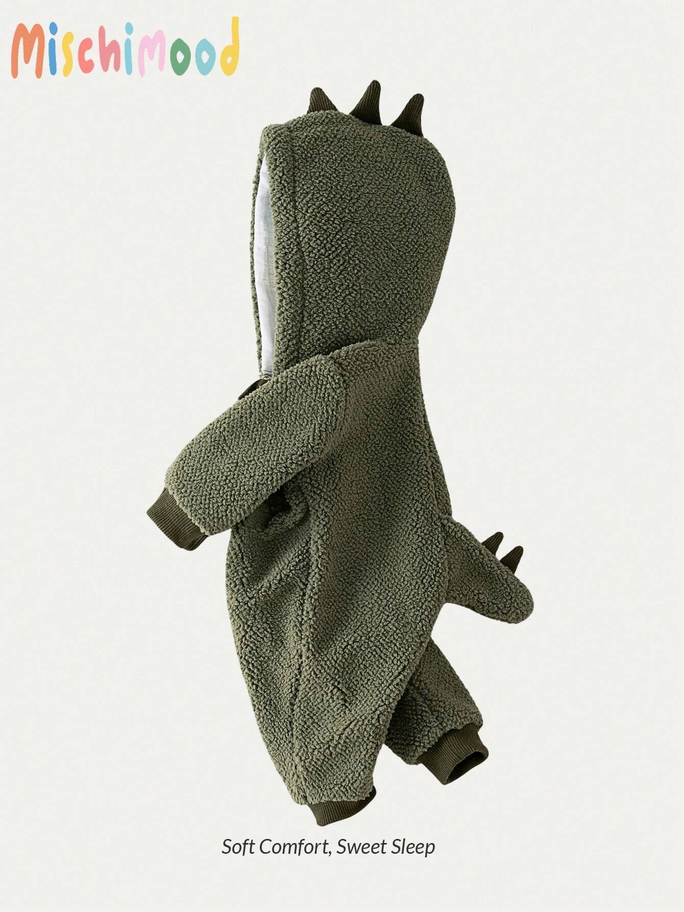 Buy SHEIN Baby Boys Winter Fleece Dinosaur Jumpsuit Outerwear in Pakistan