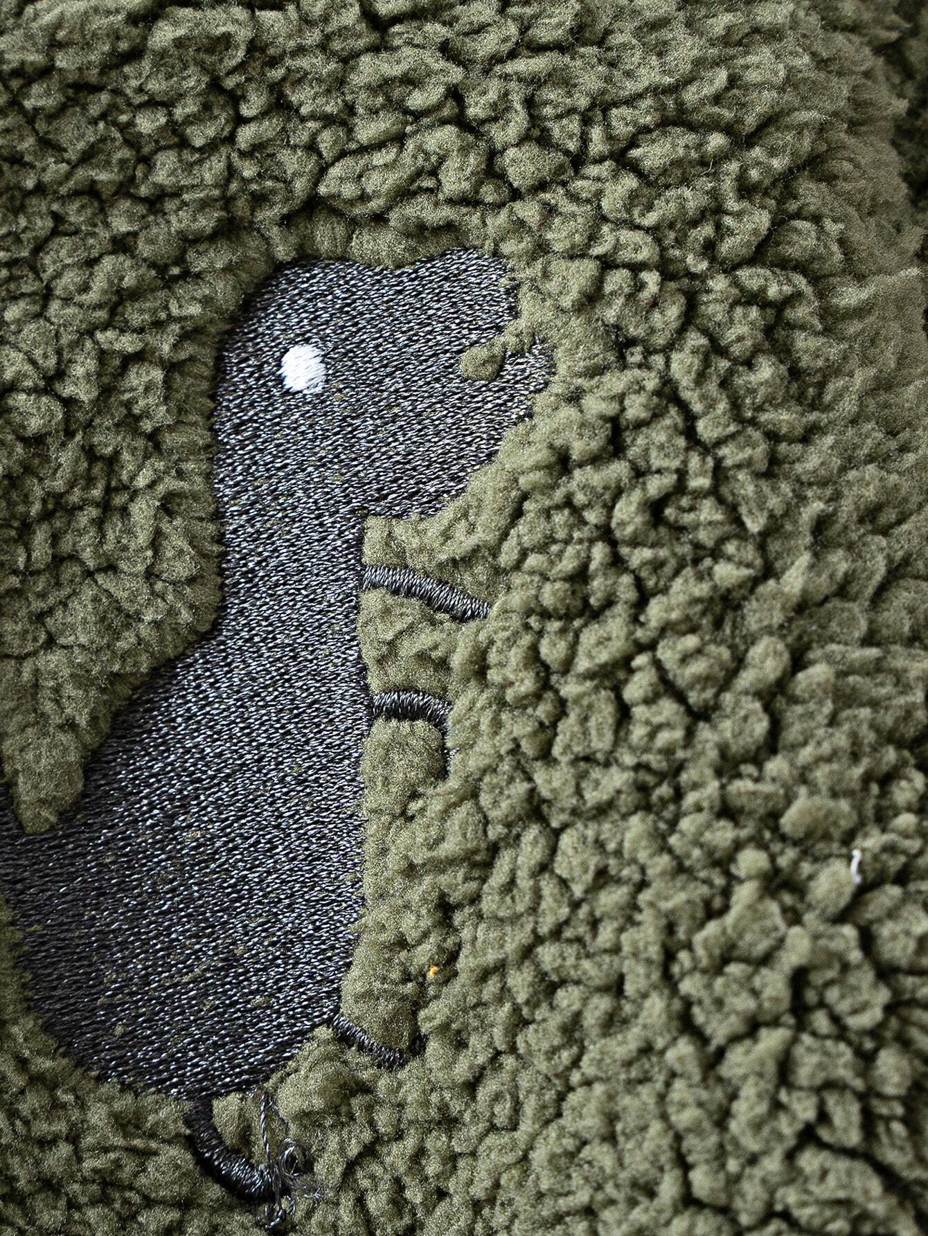 Buy SHEIN Baby Boys Winter Fleece Dinosaur Jumpsuit Outerwear in Pakistan