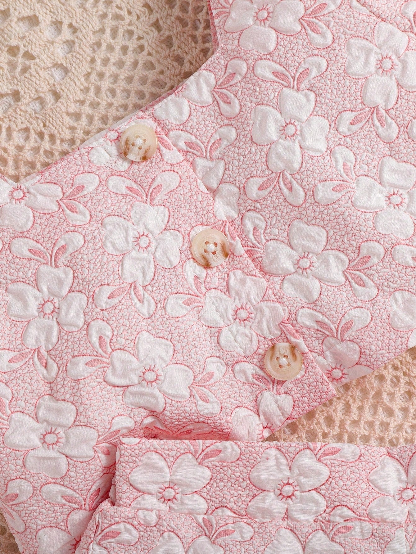 Buy SHEIN Baby Floral Print Puff Sleeve Top & Shorts & Hat in Pakistan