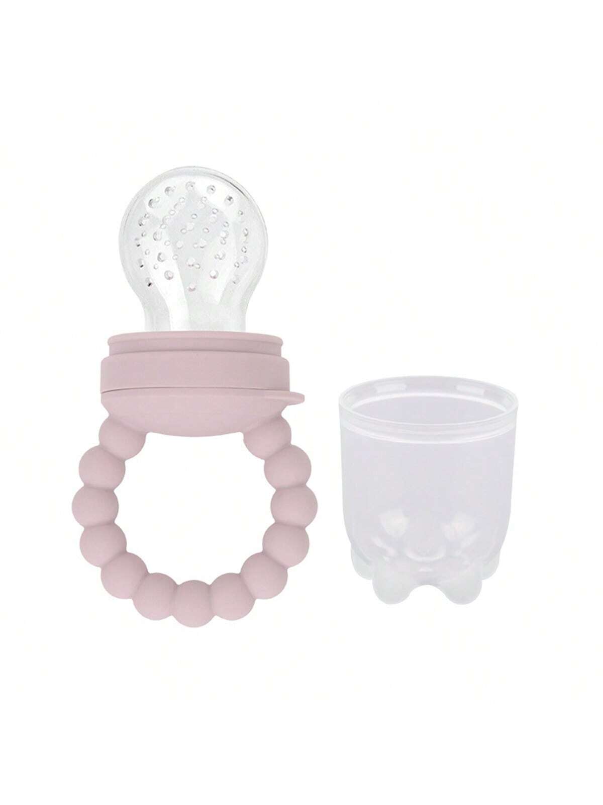 Buy SHEIN Baby Fruit Feeder Pacifier, Silicone Teething Toy With Handle, Infant Food Feeder For Fresh Fruits, Vegetables, Ice Chips, Dusty Pink in Pakistan