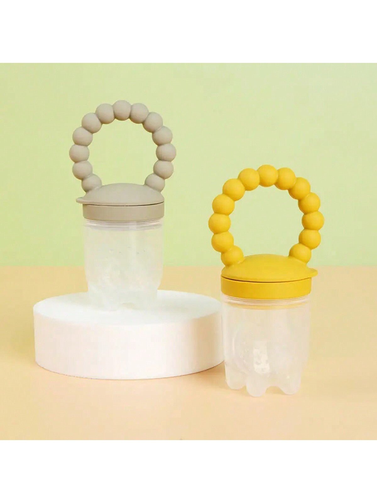 Buy SHEIN Baby Fruit Feeder Pacifier, Silicone Teething Toy With Handle, Infant Food Feeder For Fresh Fruits, Vegetables, Ice Chips, Dusty Pink in Pakistan