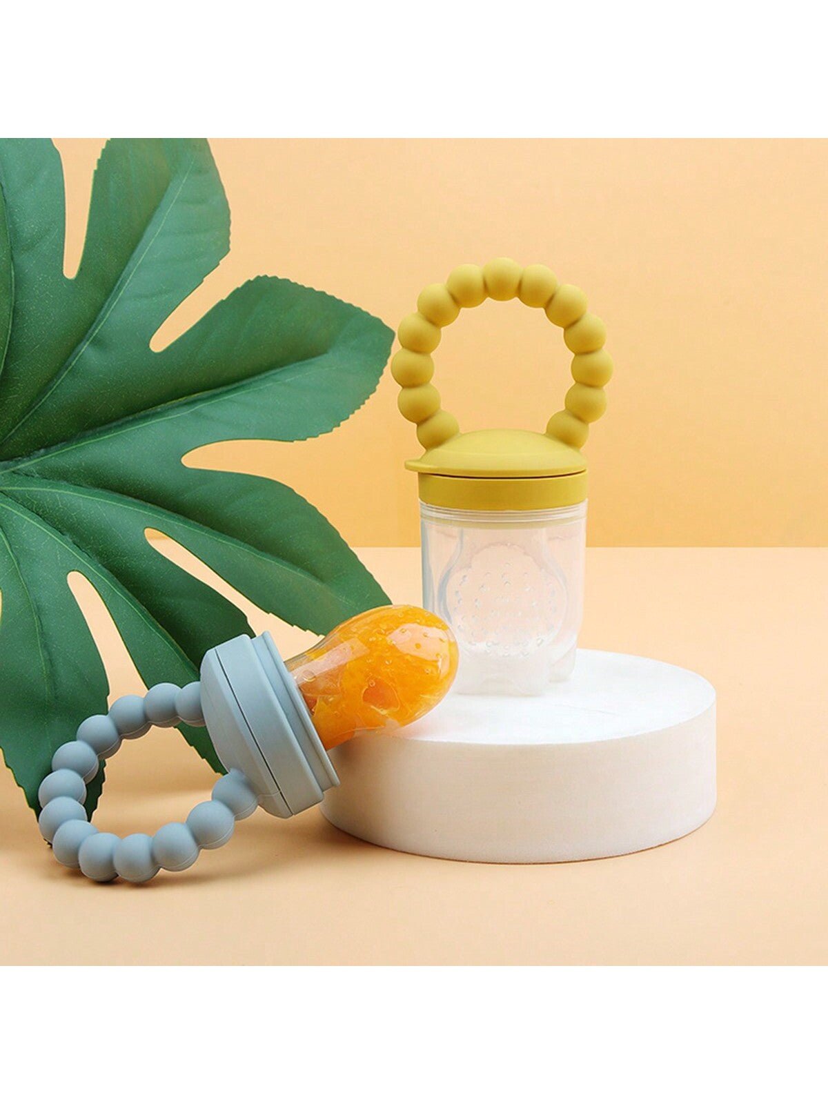 Buy SHEIN Baby Fruit Feeder Pacifier, Silicone Teething Toy With Handle, Infant Food Feeder For Fresh Fruits, Vegetables, Ice Chips, Dusty Pink in Pakistan