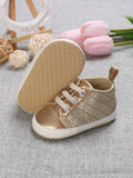 Buy SHEIN Baby Girls Lace Up Plaid Embossed Skate Shoes For Outdoor in Pakistan
