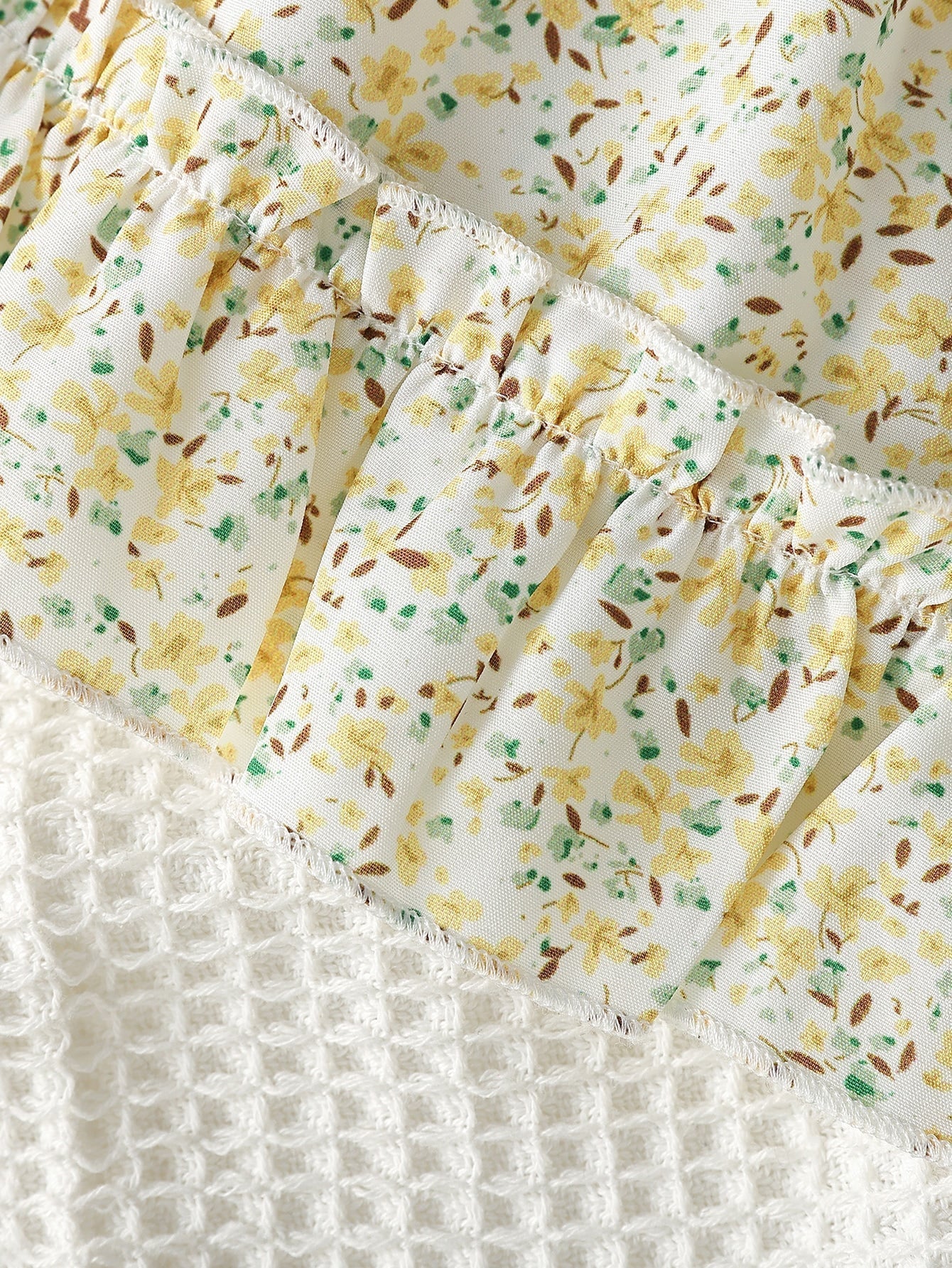 Buy SHEIN Baby Hanky Hem Cami Top & Ditsy Floral Print Paperbag Waist Belted Skirt in Pakistan