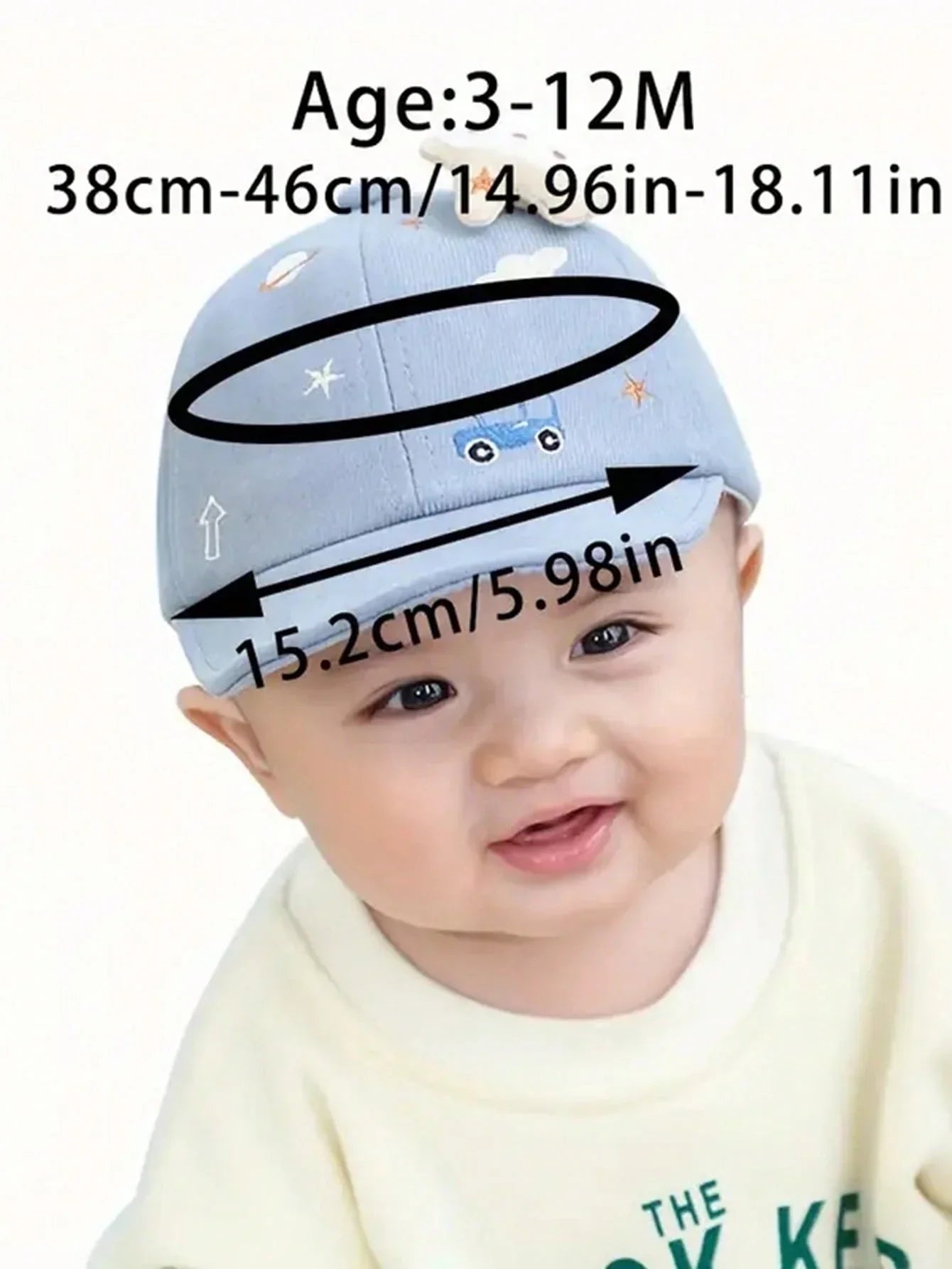 Buy SHEIN Baby Hat, Cute Car Graphic Soft Brim Baseball Cap For Toddler Boys & Girls in Pakistan
