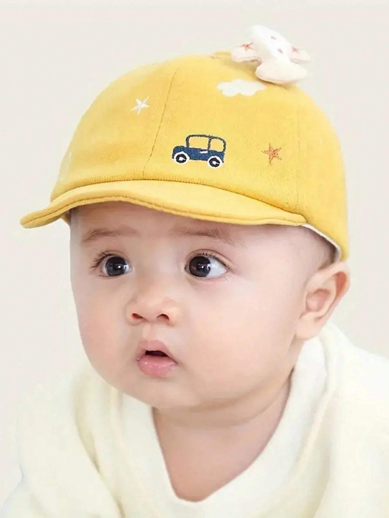 Buy SHEIN Baby Hat, Cute Car Graphic Soft Brim Baseball Cap For Toddler Boys & Girls in Pakistan