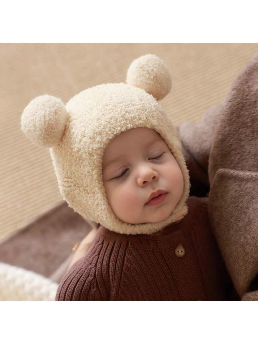 Buy SHEIN Baby Winter Hat, Warm Knitted Beanie With Coral Thermal Lined , Cute Earflap Hat For Boys And Girls Aged 5-24 Months, 42-48cm in Pakistan