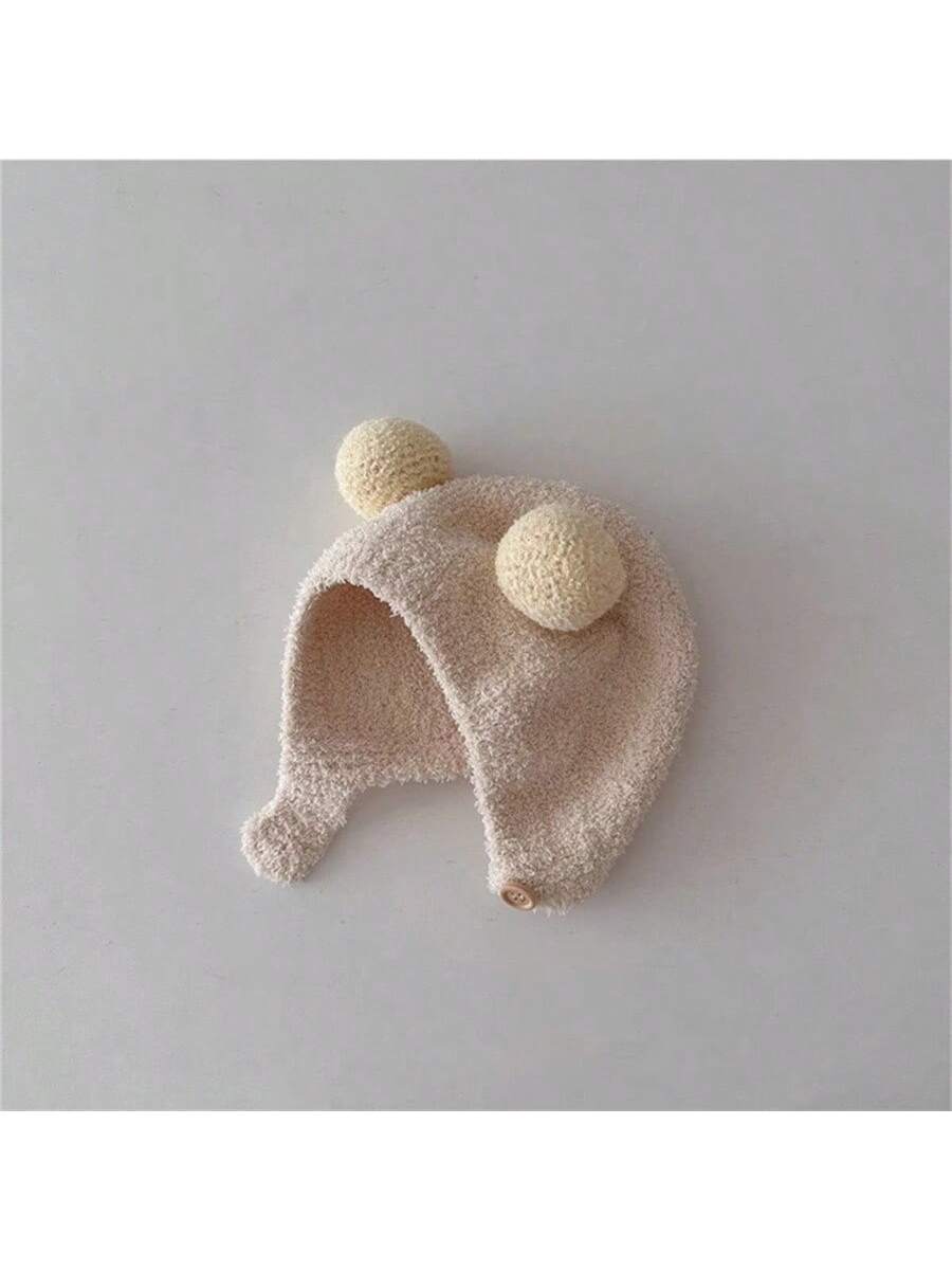 Buy SHEIN Baby Winter Hat, Warm Knitted Beanie With Coral Thermal Lined , Cute Earflap Hat For Boys And Girls Aged 5-24 Months, 42-48cm in Pakistan