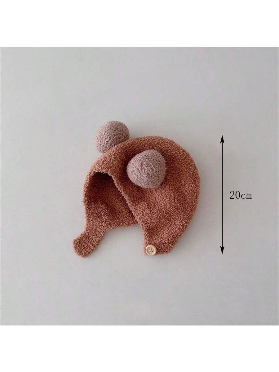 Buy SHEIN Baby Winter Hat, Warm Knitted Beanie With Coral Thermal Lined , Cute Earflap Hat For Boys And Girls Aged 5-24 Months, 42-48cm in Pakistan