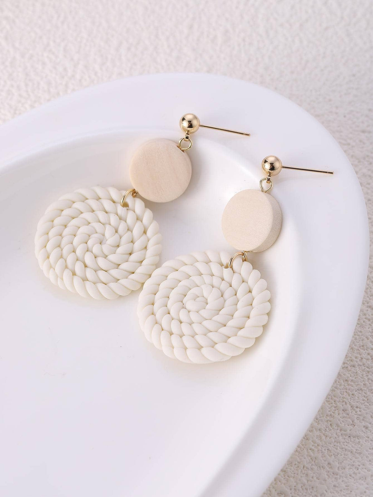 Buy SHEIN Braided Detail Round Drop Earrings in Pakistan