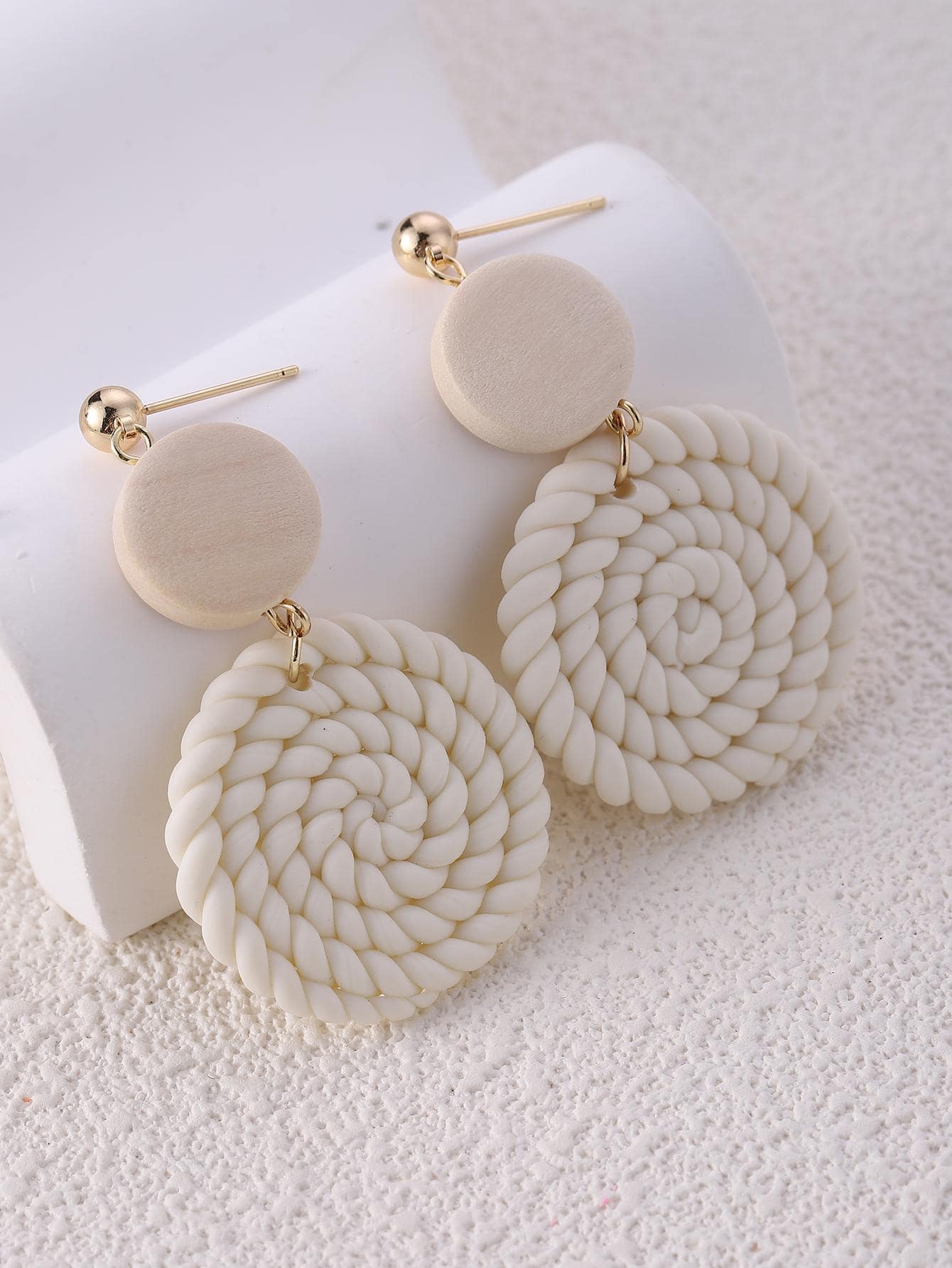 Buy SHEIN Braided Detail Round Drop Earrings in Pakistan
