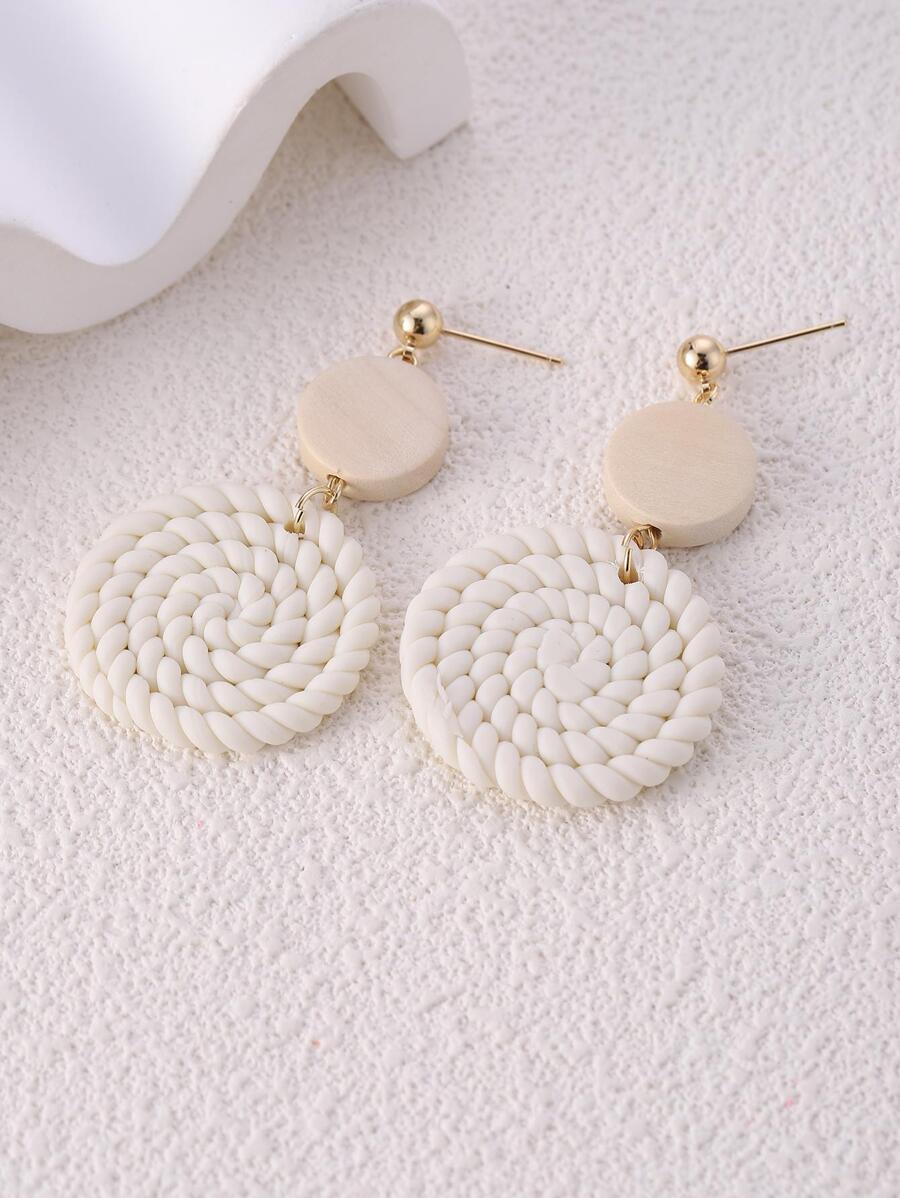 Buy SHEIN Braided Detail Round Drop Earrings in Pakistan