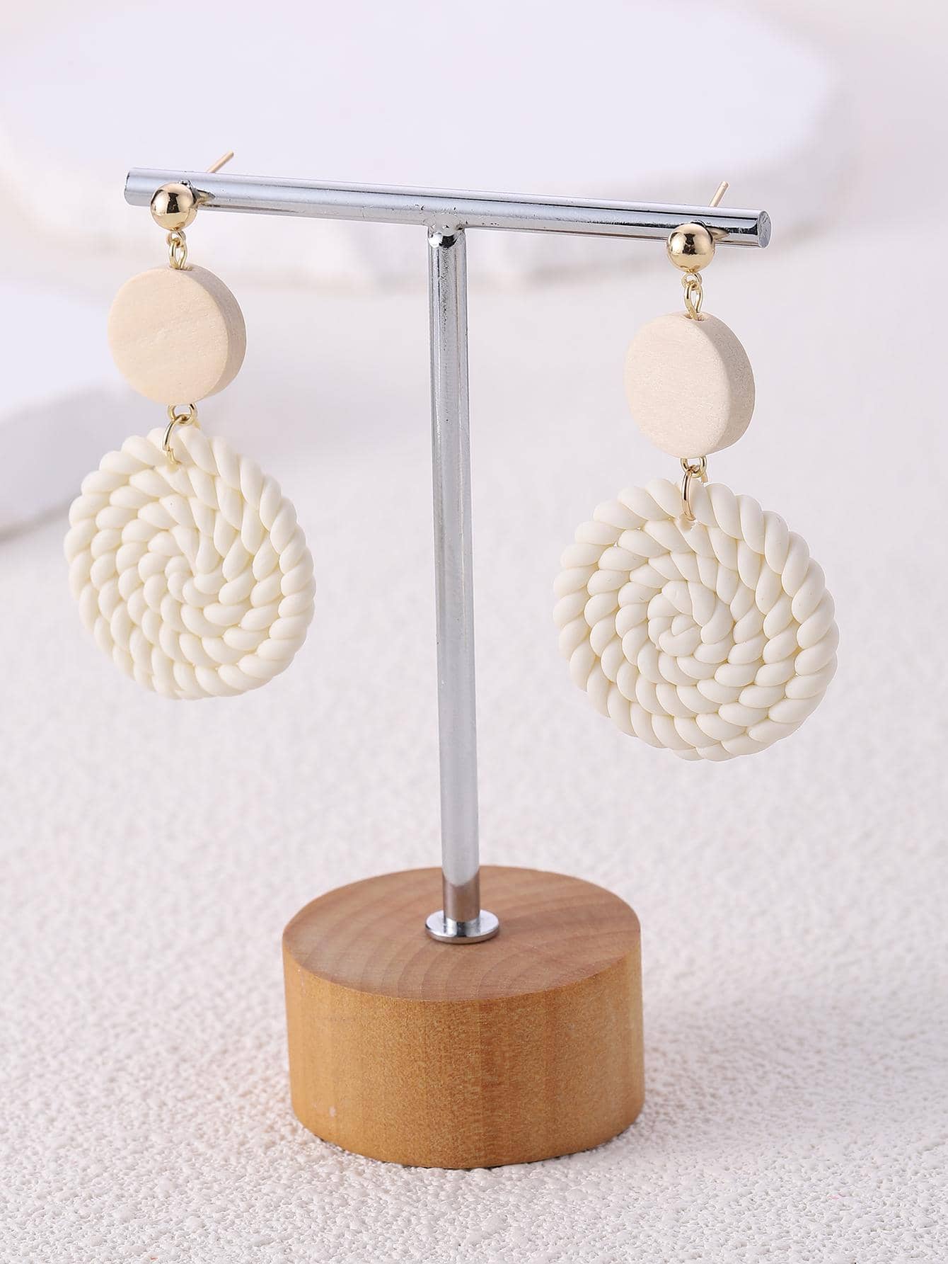 Buy SHEIN Braided Detail Round Drop Earrings in Pakistan