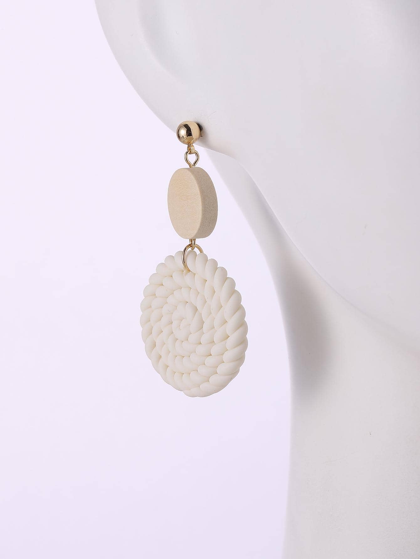 Buy SHEIN Braided Detail Round Drop Earrings in Pakistan
