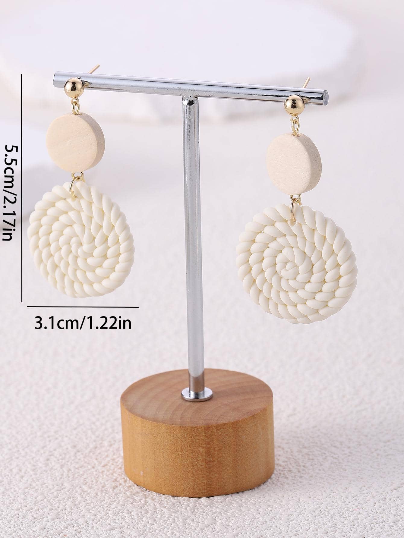 Buy SHEIN Braided Detail Round Drop Earrings in Pakistan
