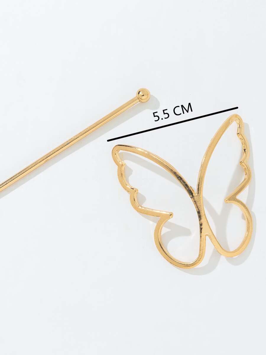 Buy SHEIN Butterfly Decor Hair Slide With Stick Street Hair Clips in Pakistan