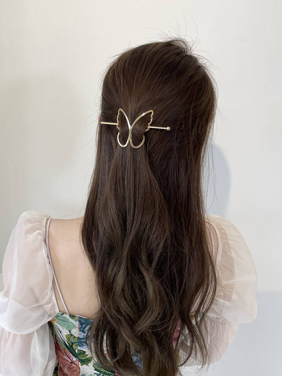 Buy SHEIN Butterfly Decor Hair Slide With Stick Street Hair Clips in Pakistan