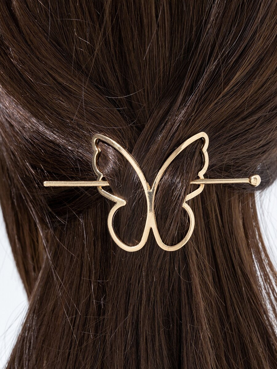 Buy SHEIN Butterfly Decor Hair Slide With Stick Street Hair Clips in Pakistan