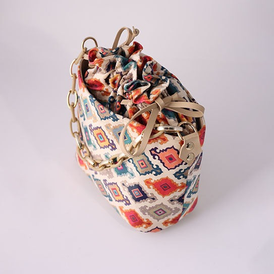 Buy Cosmart Chelsea Potli Bag - White Multicolor in Pakistan
