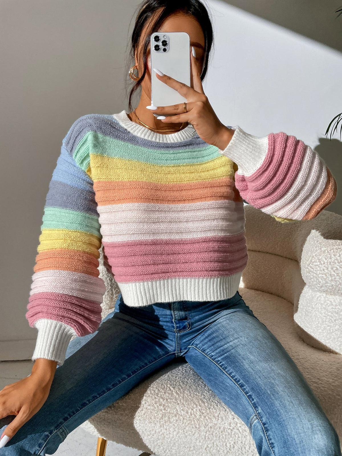 Buy SHEIN Colorblock Drop Shoulder Sweater in Pakistan
