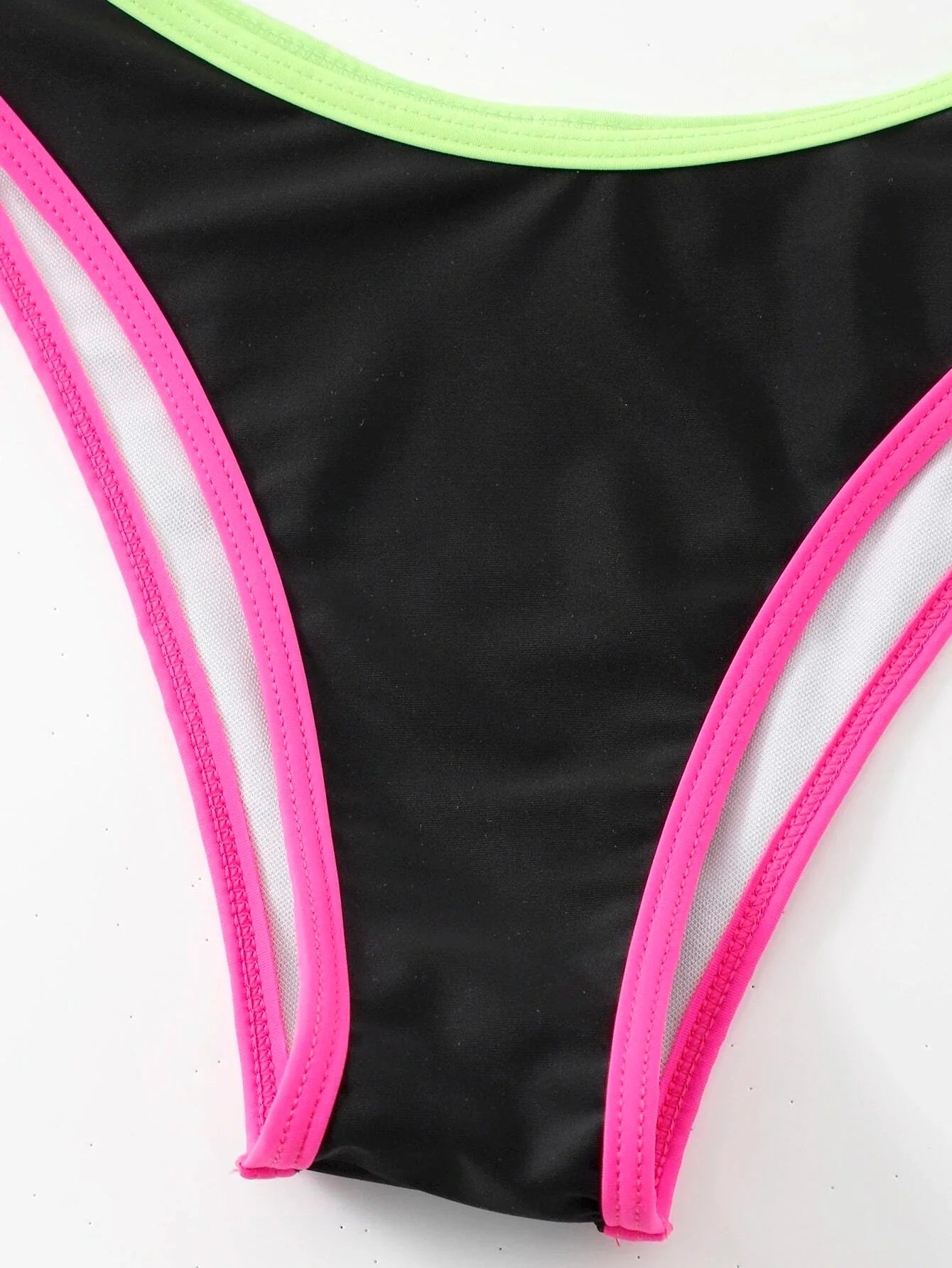 Buy SHEIN Contrast Binding Tie Back Halter Bikini Swimsuit in Pakistan