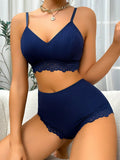 Buy SHEIN Contrast Lace Bra & Panty Set in Pakistan