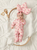 Buy SHEIN Cozy Pixies 2pcs Newborn Baby Girl Butterfly Pattern Knitted Soft Round Neck Long Sleeve Romper With Pants Set And Pillow in Pakistan