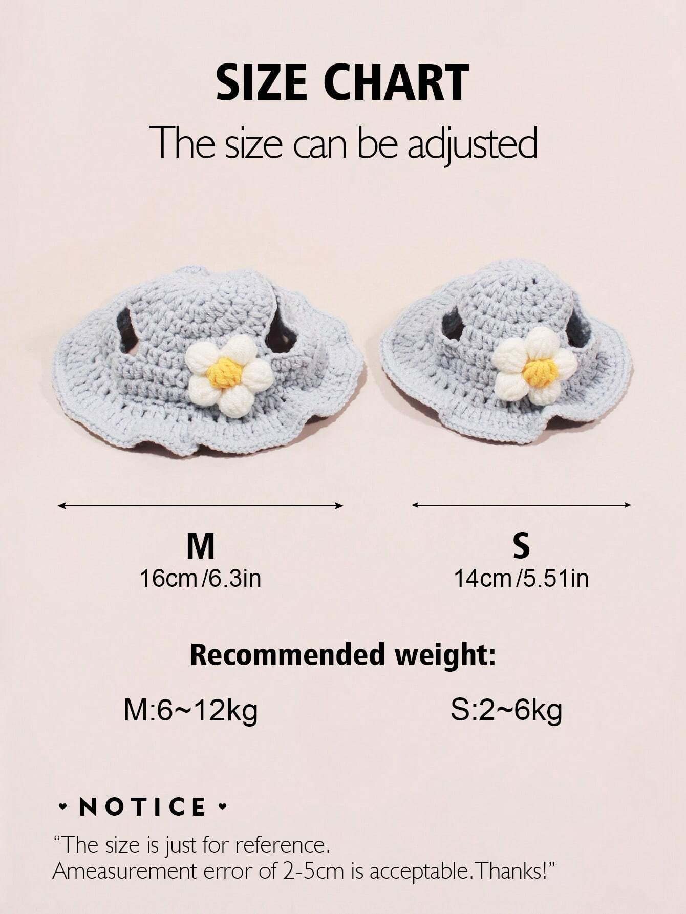 Buy SHEIN Crochet Pet Blue Sunflower Hat in Pakistan