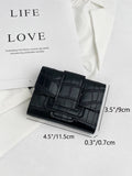 Buy SHEIN Crocodile Embossed Flap Small Wallet Coin Pocket Small Purse ID Window Bifold Women Wallet in Pakistan