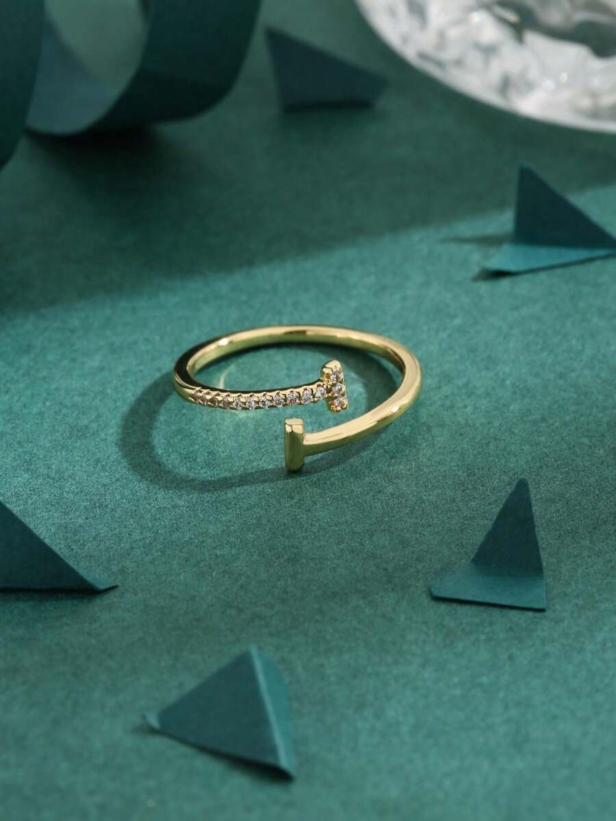 Buy SHEIN Cubic Zirconia Decor Cuff Ring in Pakistan