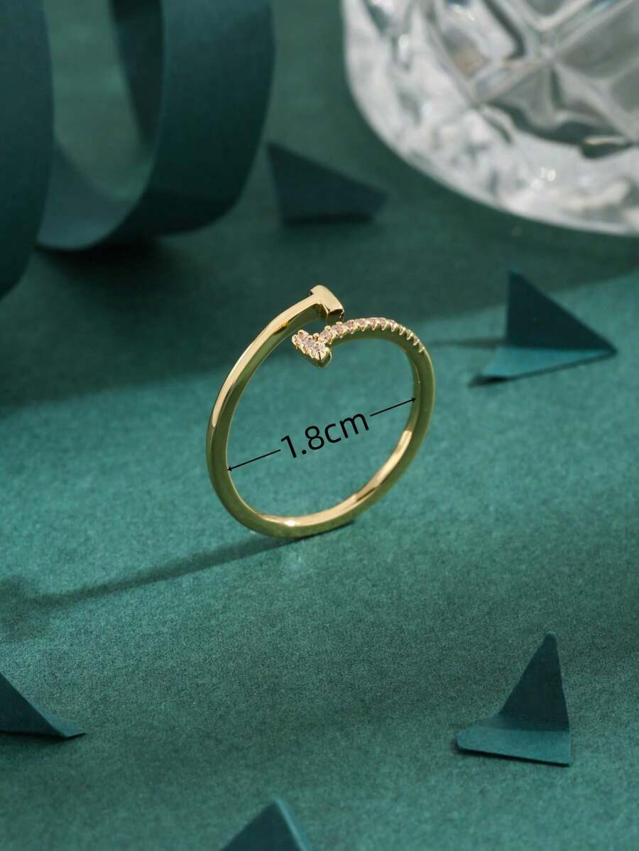 Buy SHEIN Cubic Zirconia Decor Cuff Ring in Pakistan