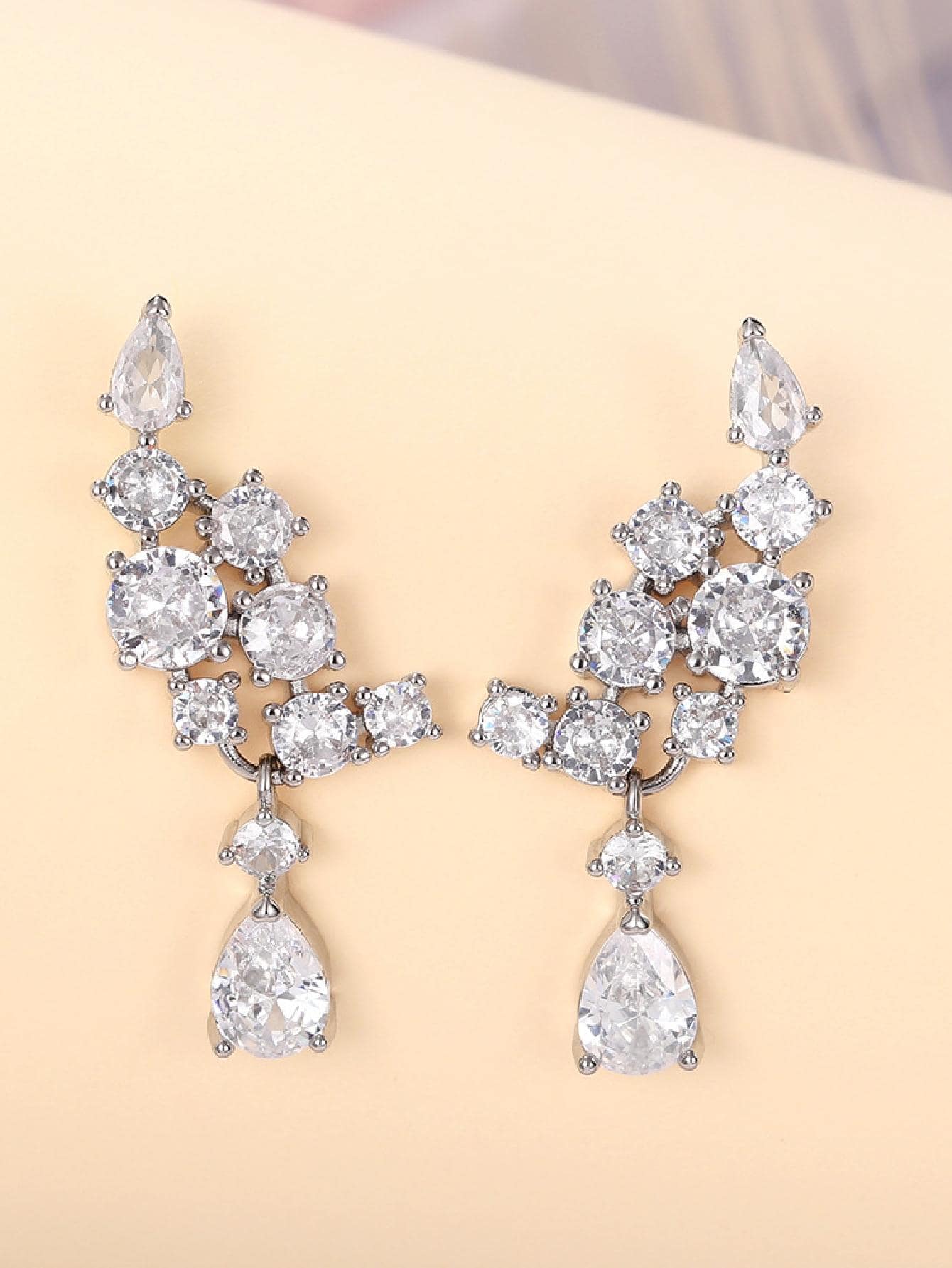 Buy SHEIN Cubic Zirconia Decor Drop Earrings in Pakistan