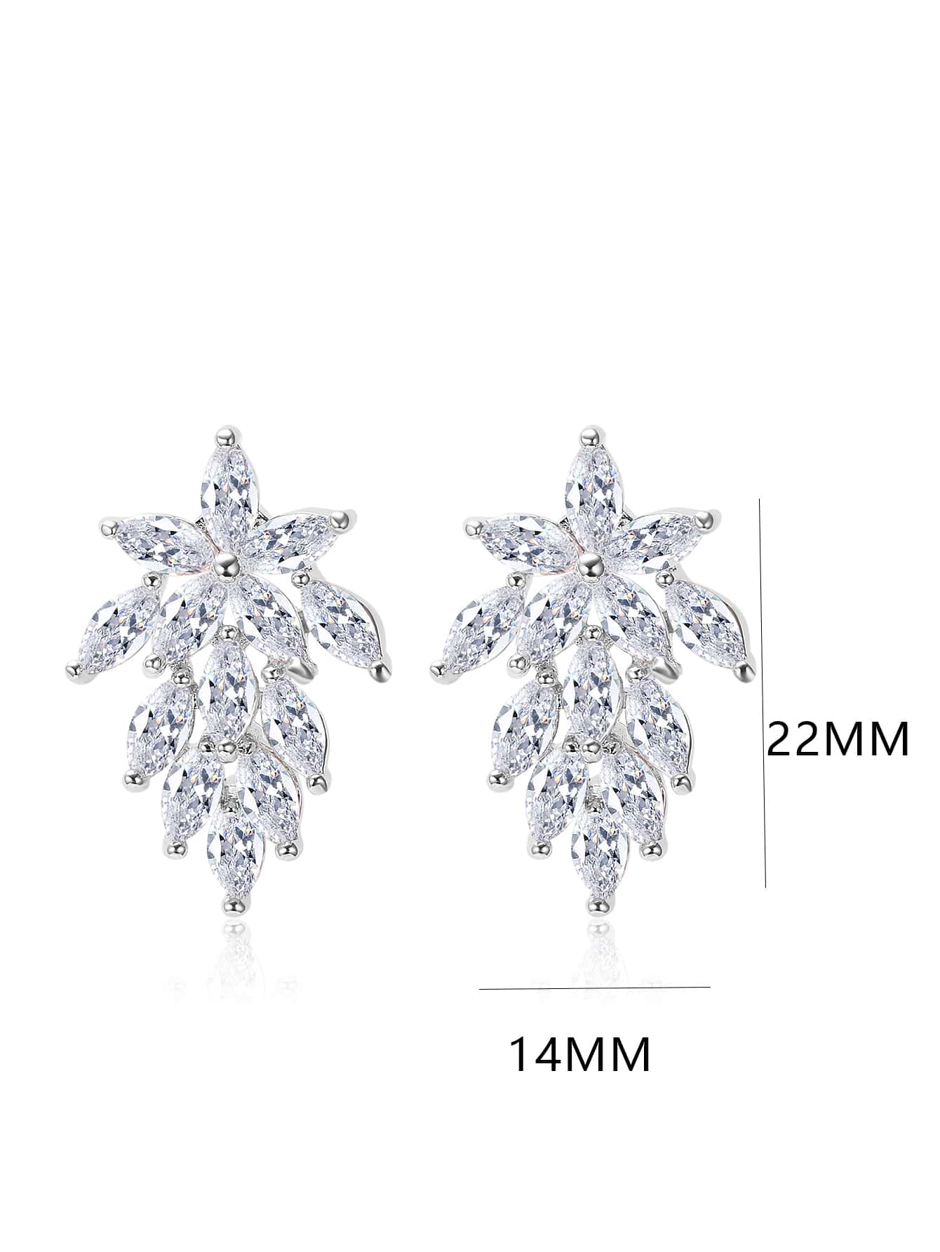 Buy SHEIN Cubic Zirconia Decor Stud Earrings For Women For Party Banquet Wedding in Pakistan