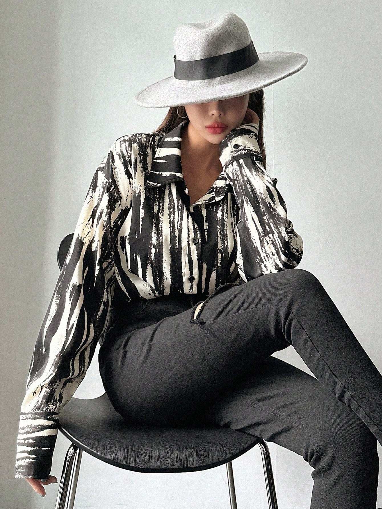 Buy SHEIN DAZY Brush Print Drop Shoulder Shirt in Pakistan