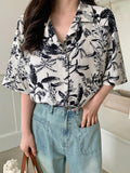 Buy SHEIN DAZY Floral Print Button-Down Short Sleeve Shirt in Pakistan