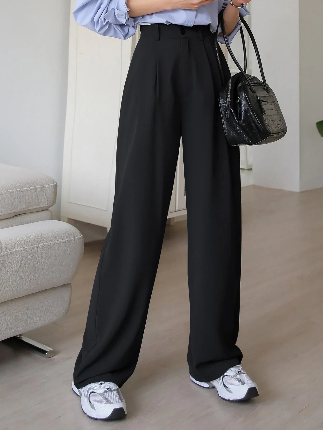 Buy SHEIN DAZY Fold Pleated Slant Pocket Pants in Pakistan