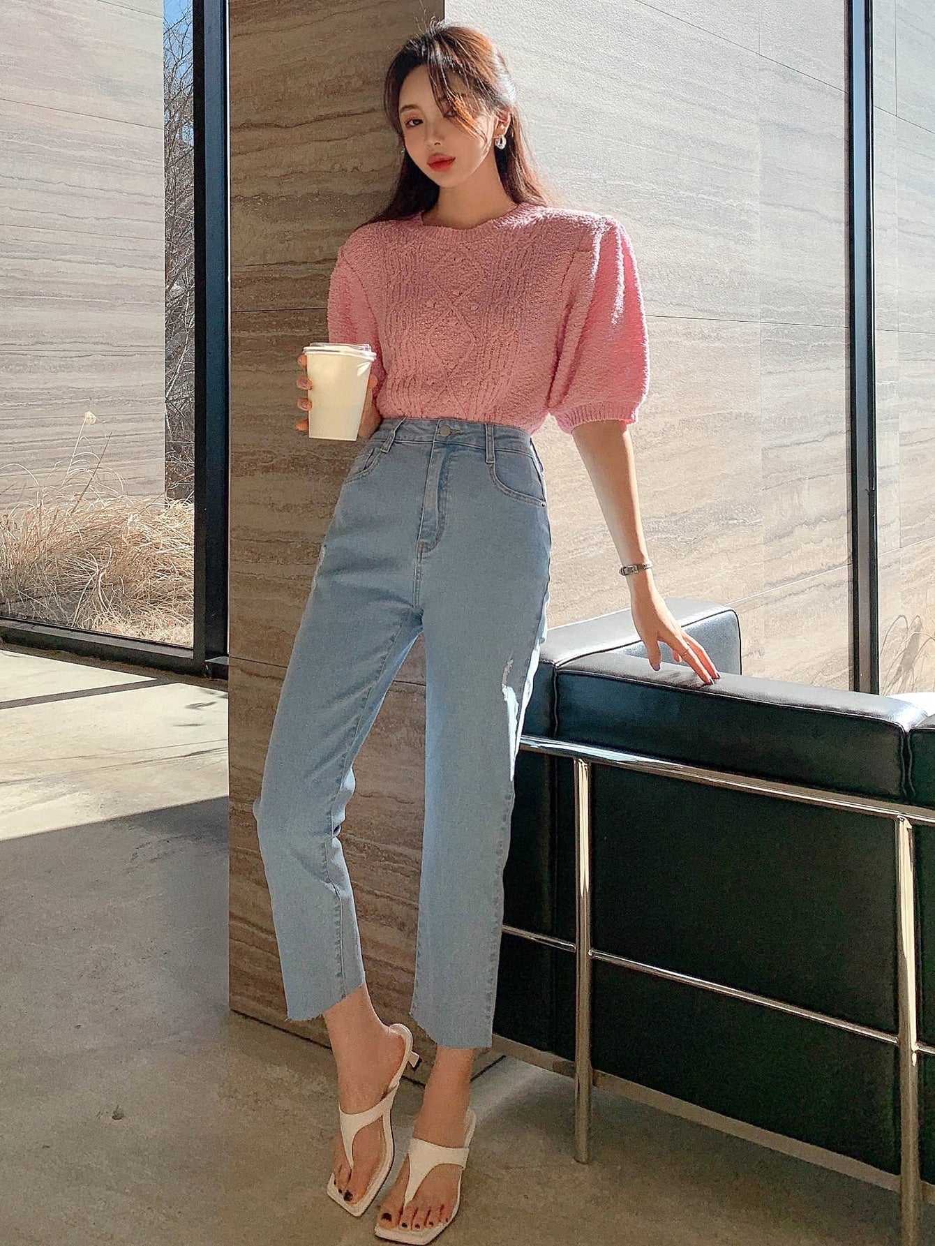 Buy SHEIN DAZY High Waist Flare Leg Cropped Jeans in Pakistan