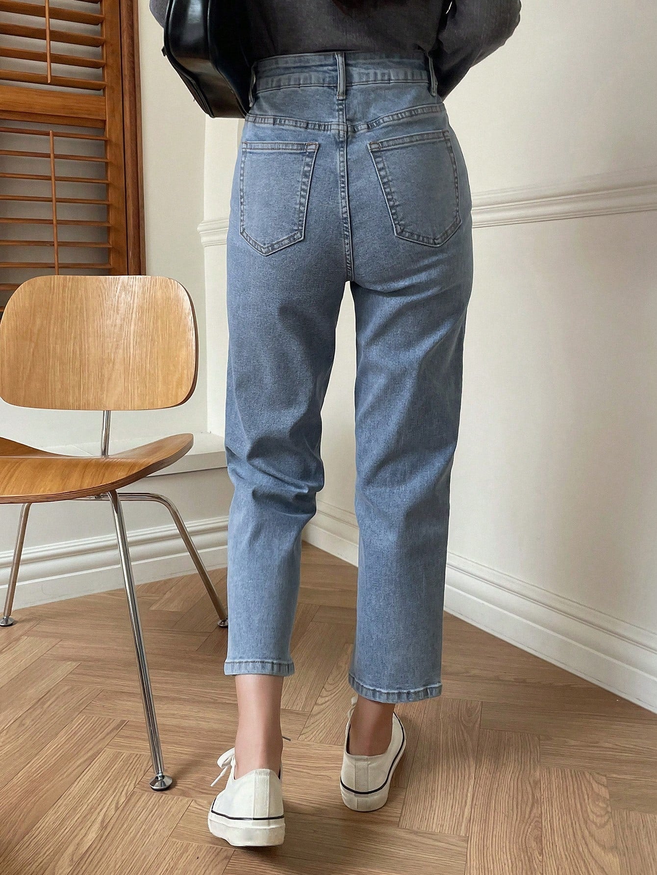 Buy SHEIN DAZY High Waist Straight Leg Cropped Jeans in Pakistan