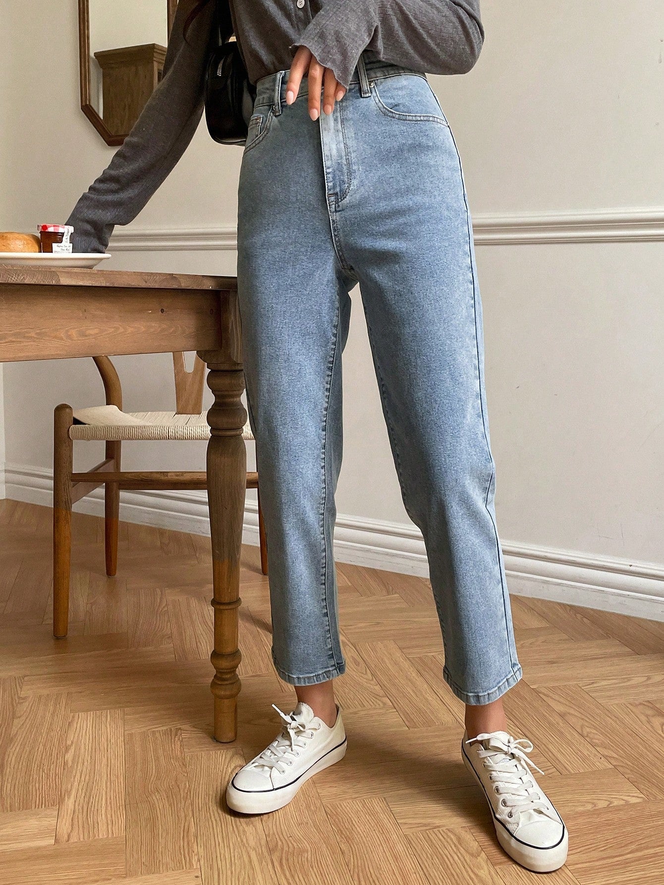 Buy SHEIN DAZY High Waist Straight Leg Cropped Jeans in Pakistan