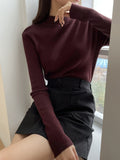 Buy SHEIN DAZY Kpop Mock Neck Ribbed Knit Sweater in Pakistan