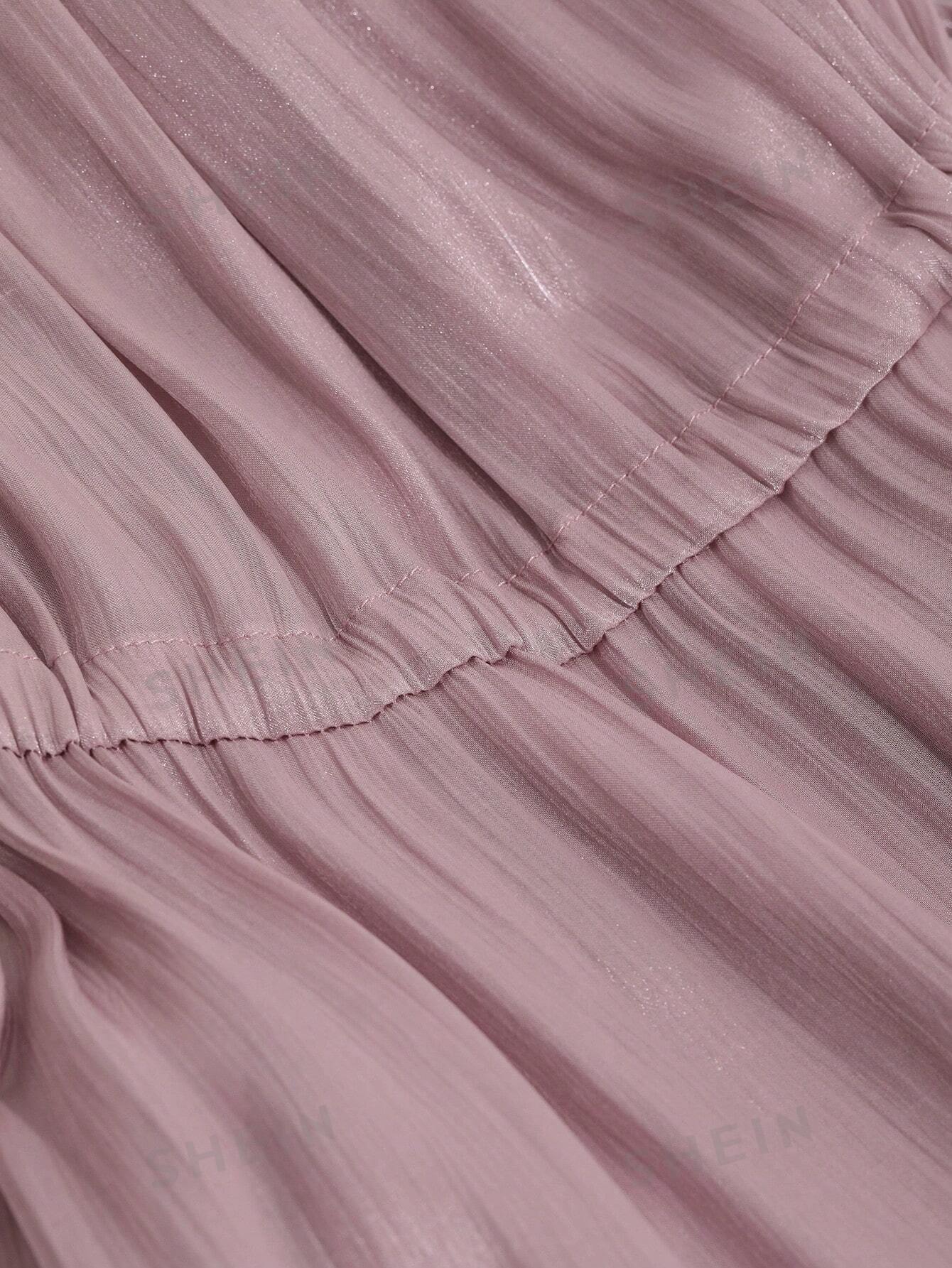 Buy SHEIN DAZY Solid Bishop Sleeve A-line Dress in Pakistan