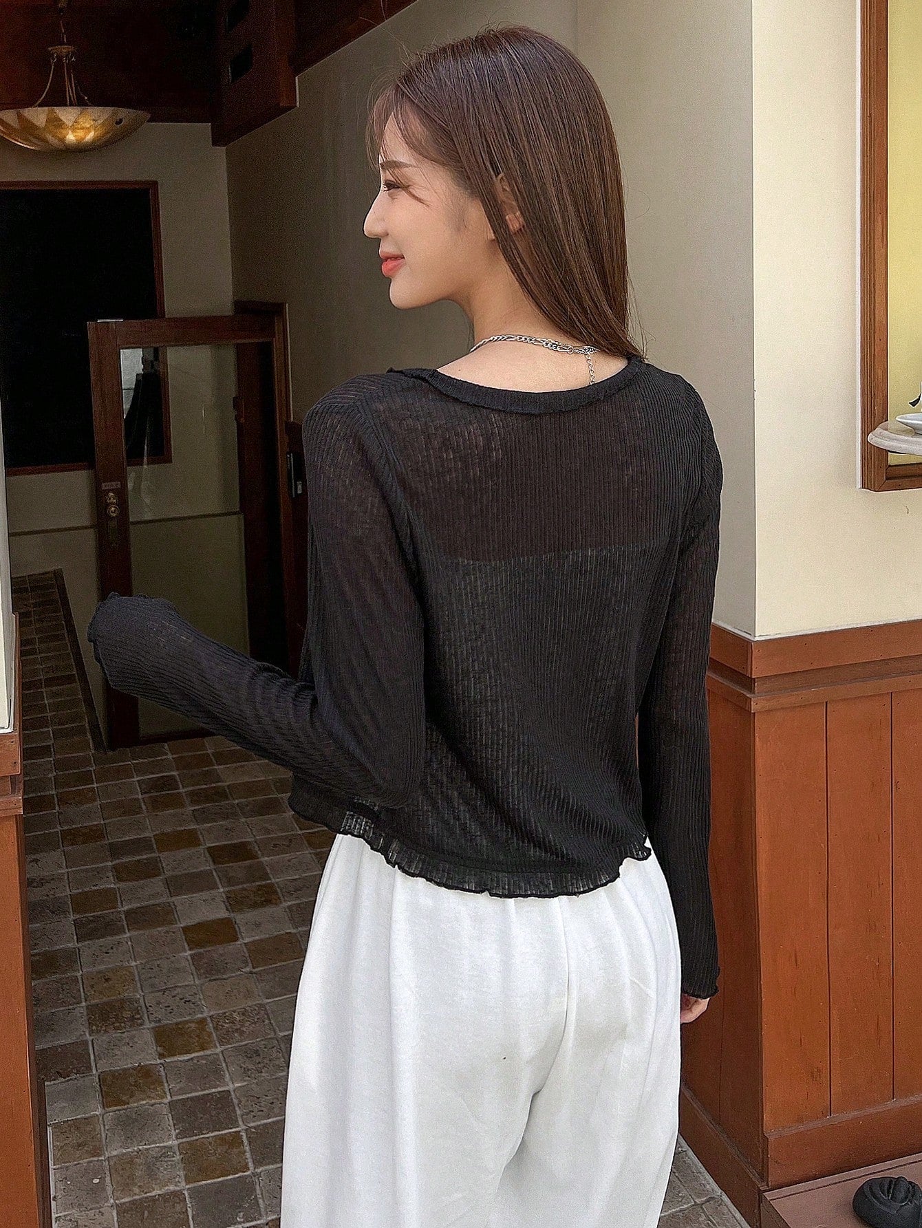 Buy SHEIN DAZY Solid Button Front Crop Jacket in Pakistan