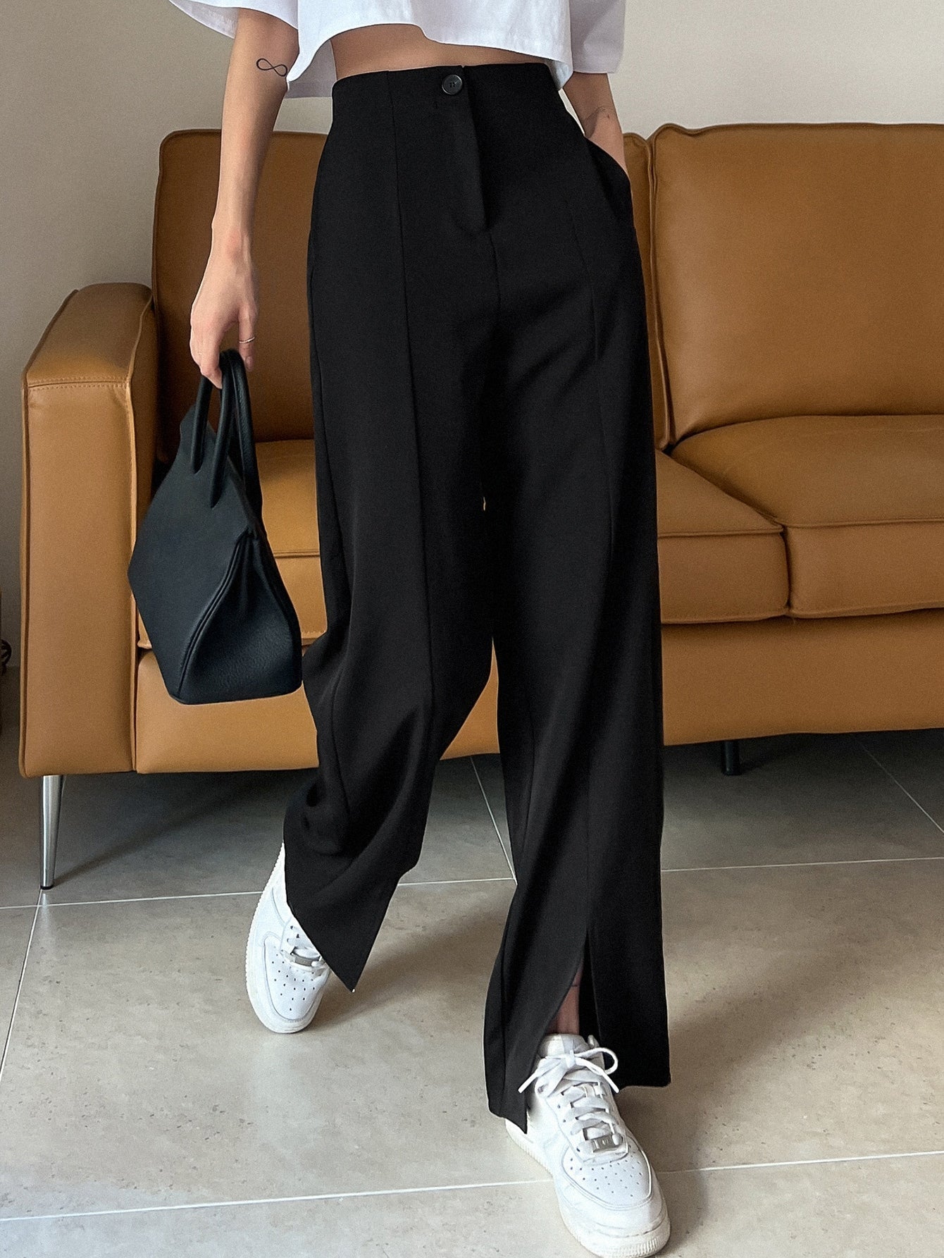 Buy SHEIN DAZY Split Hem Suit Pants in Pakistan