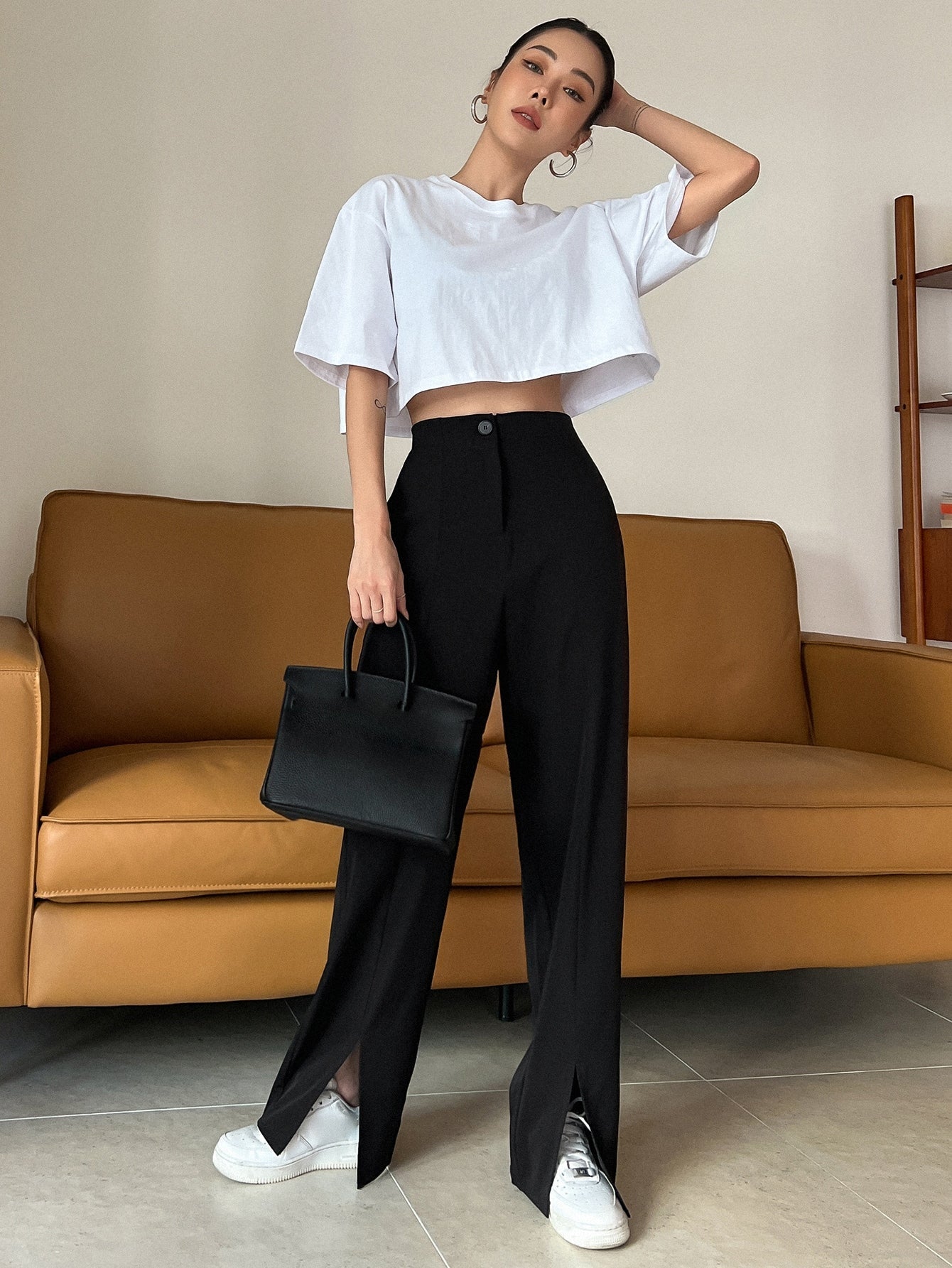 Buy SHEIN DAZY Split Hem Suit Pants in Pakistan